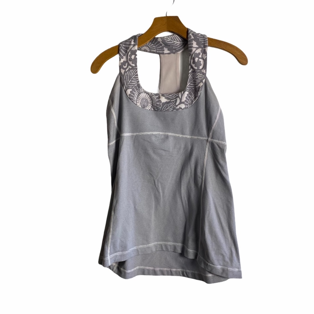 Lululemon Grey/Pink/White Racerback Tank